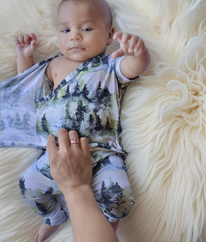 Wrap-A-Roo™ Wrap Opening Romper in The Woodlands