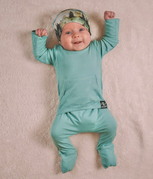 Change-A-Roo™ Front Opening Romper in Riviera Blue