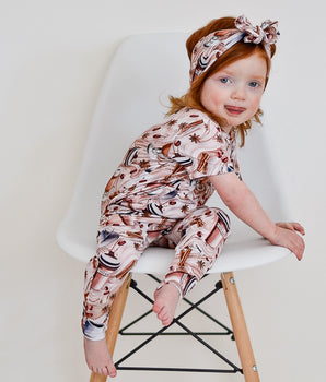 Change-A-Roo™ Front Opening Romper in Java Love