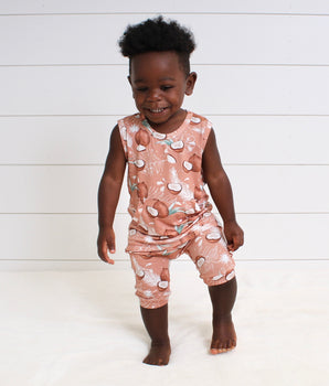 Change-A-Roo™ Front Opening Tank Shortie Romper in Coco Nutty