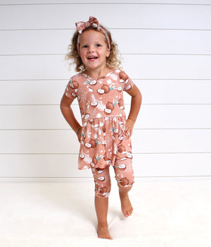 Change-A-Roo™ Front Opening Twirl Shortie Romper in Coco Nutty