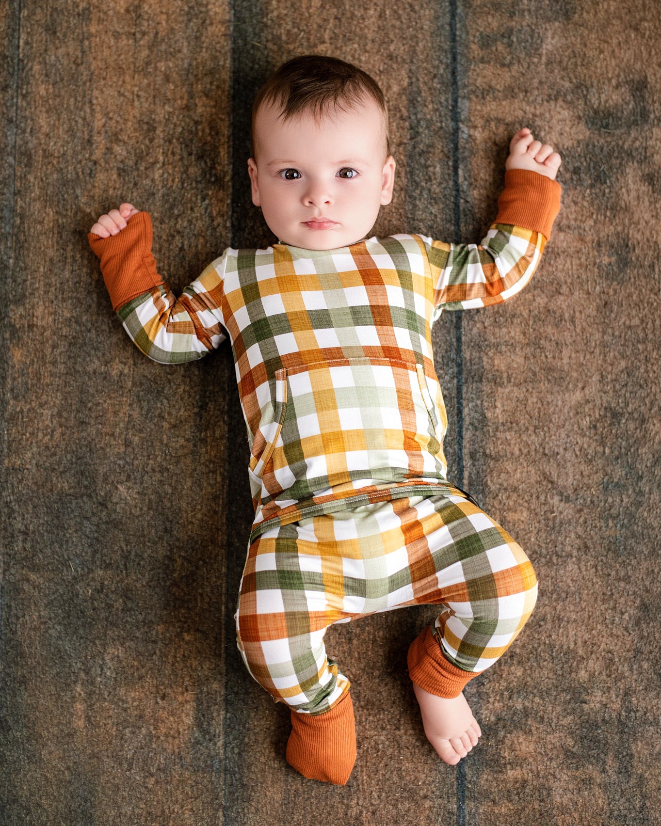 Spring Plaid + Ribbed Clay – Ready Set Romper