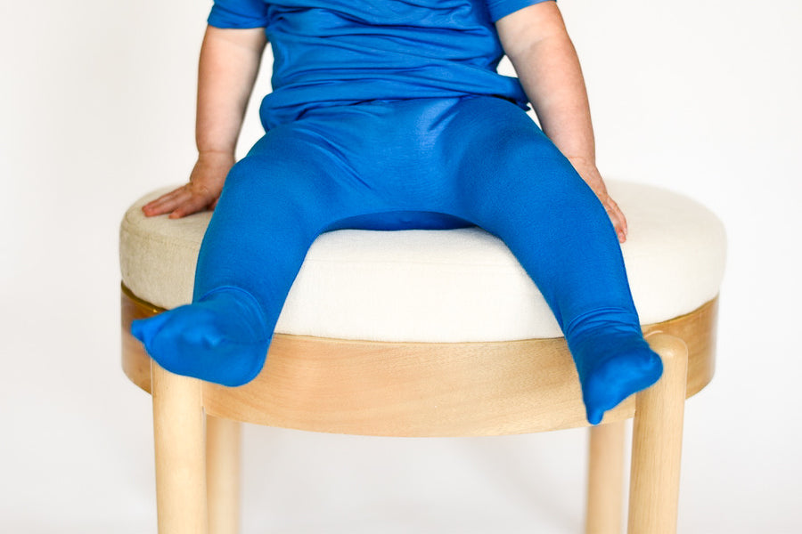 Wrap-A-Roo™ Wrap Opening Romper in Azure | Bamboo Viscose