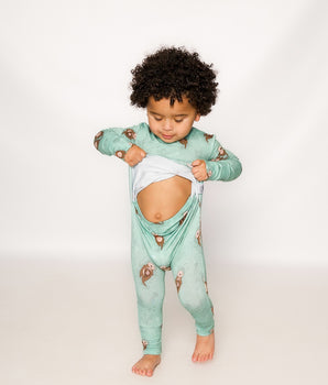 Front Opening Romper in Otters