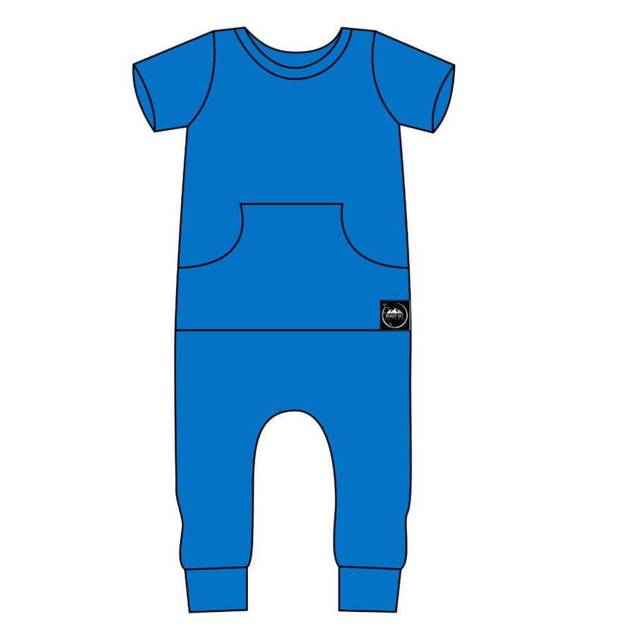Front Opening Romper in Azure | Bamboo Viscose