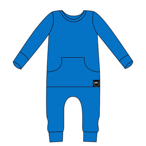 Front Opening Romper in Azure | Bamboo Viscose