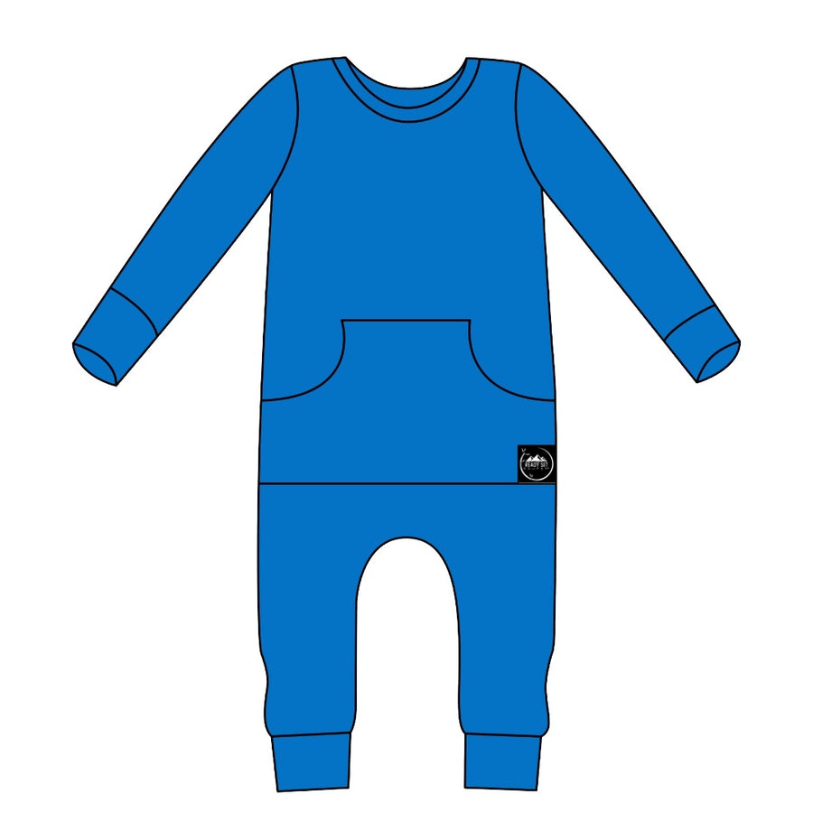 Front Opening Romper in Azure | Bamboo Viscose