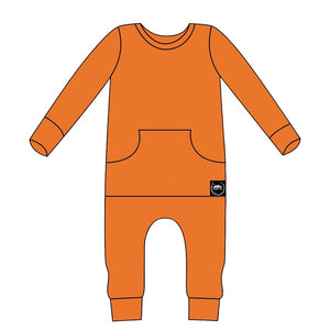 Front Opening Romper in Yams | Bamboo Viscose