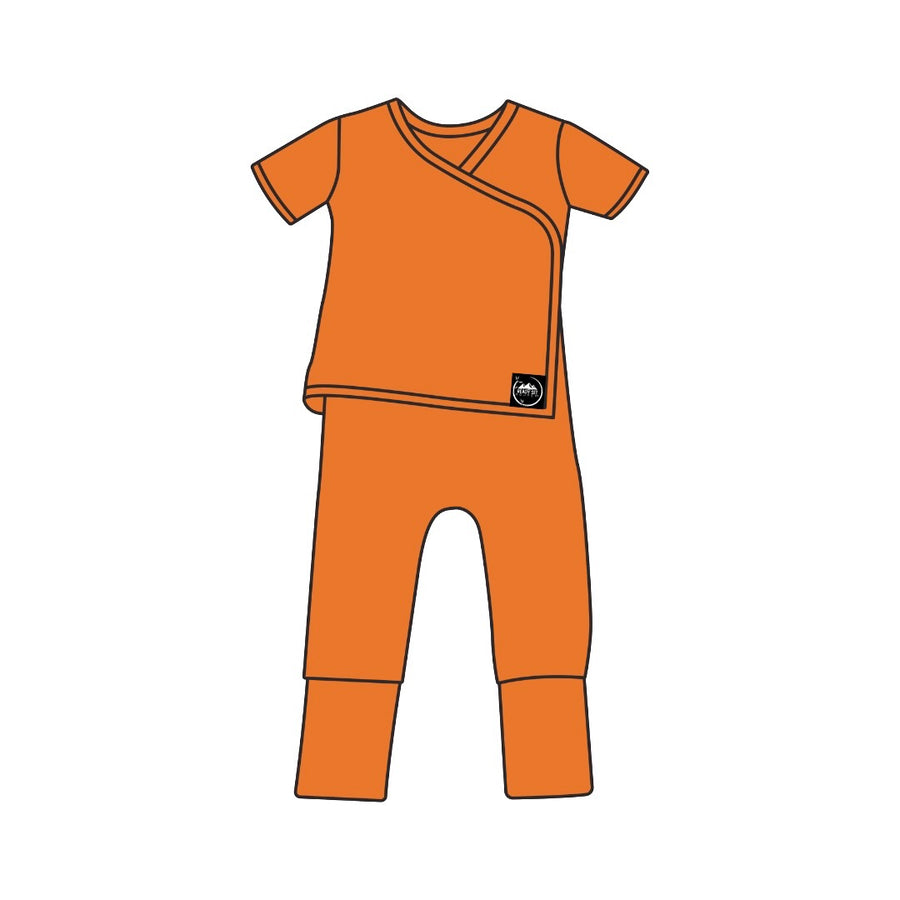 Wrap-A-Roo™ Wrap Opening Romper in Yams | Bamboo Viscose