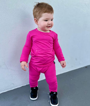 Front Opening Romper in Fuchsia | Bamboo Viscose