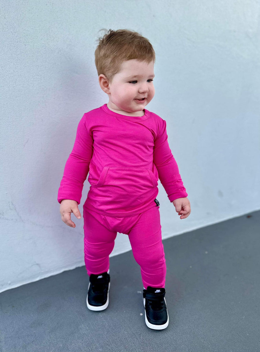 Front Opening Romper in Fuchsia | Bamboo Viscose