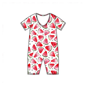 Women's One-Piece Shortie Lounger in OG Watermelons 2.0  | Bamboo Viscose
