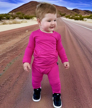 Front Opening Romper in Fuchsia