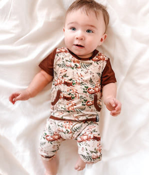 Change-A-Roo™ Front Opening Shortie Romper in Hop to It!