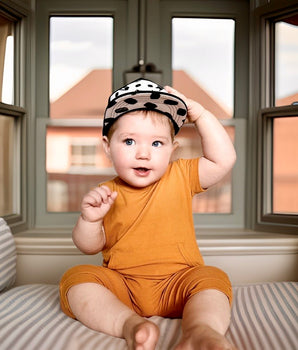 Front Opening Shortie Romper in Amber