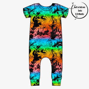Front Opening Romper in Prism | Bamboo Viscose