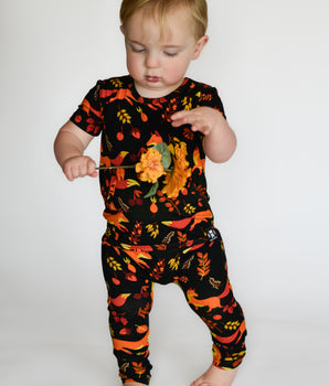 Front Opening Romper in Foxes