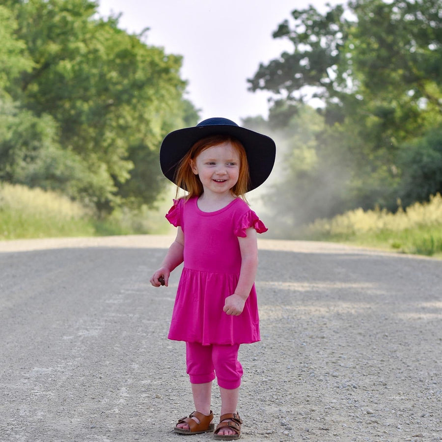 Switch-A-Roo ™ Reversible Opening Twirl Shortie Romper in Fuchsia | Bamboo Viscose