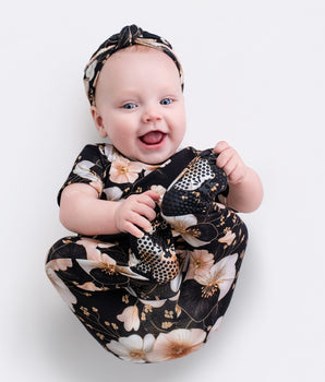Front Opening Ready Set Romper® in Midnight Blooms