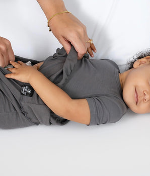 Reversible Opening Ready Set Romper® Twirl in Ribbed Stormy