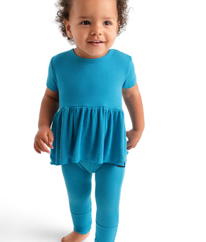 Reversible Opening Ready Set Romper® Twirl in Ribbed Blue-tiful