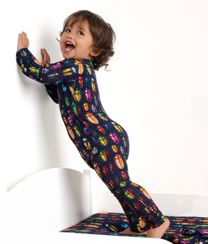 Front Opening Ready Set Romper® in Beetle-Mania!