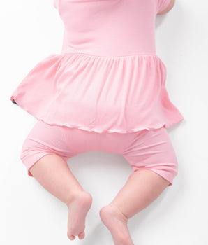 Reversible Opening Ready Set Romper® Twirl Shortie in Ribbed Bubblegum