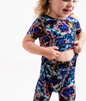 Front Opening Ready Set Romper® Shortie in Electric Garden