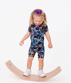 Front Opening Ready Set Romper® Shortie in Electric Garden