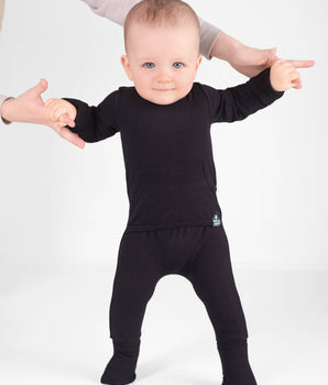 Front Opening Ready Set Romper® in Ribbed Essential Midnight