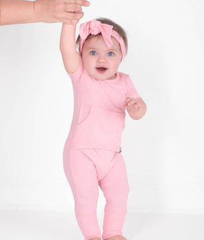 Front Opening Ready Set Romper® in Ribbed Bubblegum