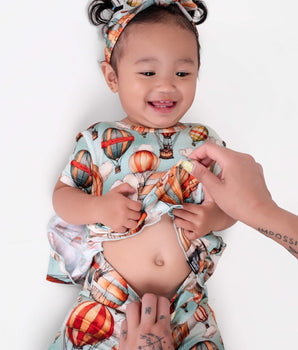 Reversible Opening Ready Set Romper® Shortie Twirl in Catch Me in the Clouds
