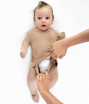 Front Opening Ready Set Romper® in Ribbed Sandstone