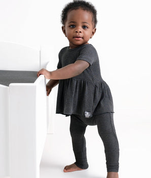 Reversible Opening Ready Set Romper® Twirl in Ribbed O.G London Fog