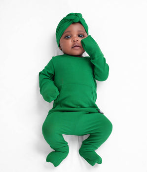 Front Opening Ready Set Romper® in Ribbed Emerald