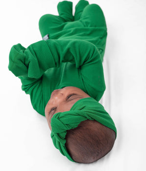 Headwrap in Ribbed Emerald