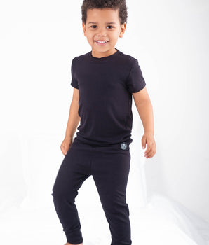 2 pc Loungewear Set in Ribbed Essential Midnight