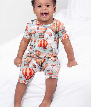 Front Opening Ready Set Romper® Shortie in Catch Me in the Clouds