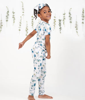 2 pc Loungewear Set in Ribbed Eucalyptus Leaves