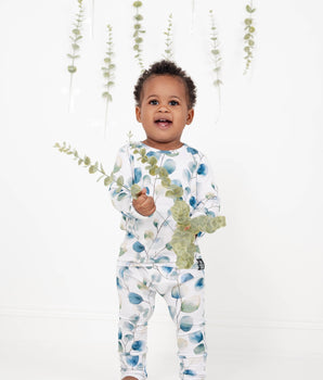 Front Opening Ready Set Romper® in Ribbed Eucalyptus Leaves