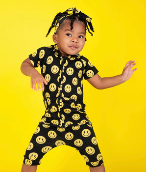 Front Opening “Zip-It” Ready Set Romper® Shortie in Vibe Check