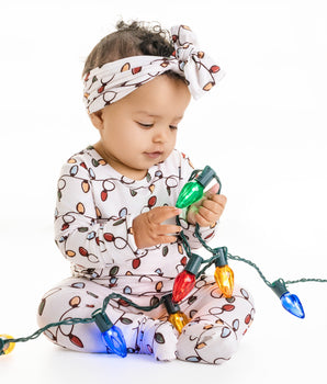Front Opening Ready Set Romper® in Holiday Lights