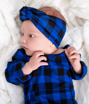 Headwrap in Blue Buffalo Plaid