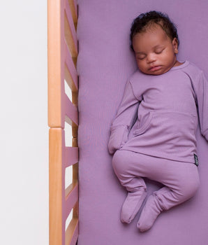 Bamboo Crib Sheet in Ribbed Lavender
