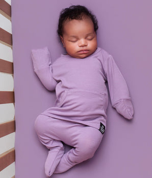 Front Opening Ready Set Romper® in Ribbed Lavender