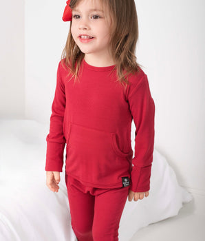 Front Opening Ready Set Romper® in Ribbed Crimson