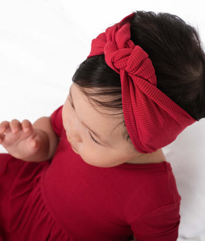 Headwrap in Ribbed Crimson
