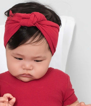 Headwrap in Ribbed Crimson