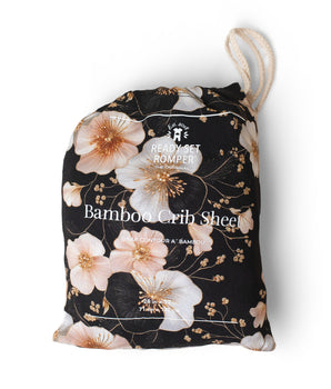 Bamboo Crib Sheet in Midnight Blooms