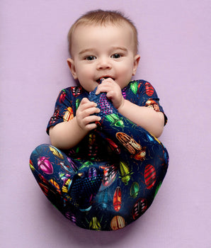 Front Opening Ready Set Romper® in Beetle-Mania!